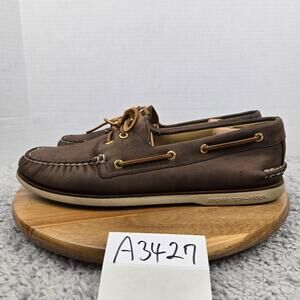 Sperry Top Sider Gold Cup Brown Leather 2-Eye Casual Daily Boat Shoe Men 13